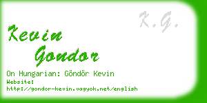 kevin gondor business card